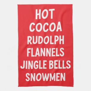 Hot Cocoa Rudolph Flannels Jingle Bells Santa Geschirrtuch