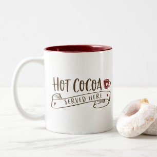 Hot Cocoa serviert hier Niedliche Handschrift Urla Zweifarbige Tasse