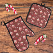 Hot Cocoa Tasse Muster Oven Mitt Pot Holding Set