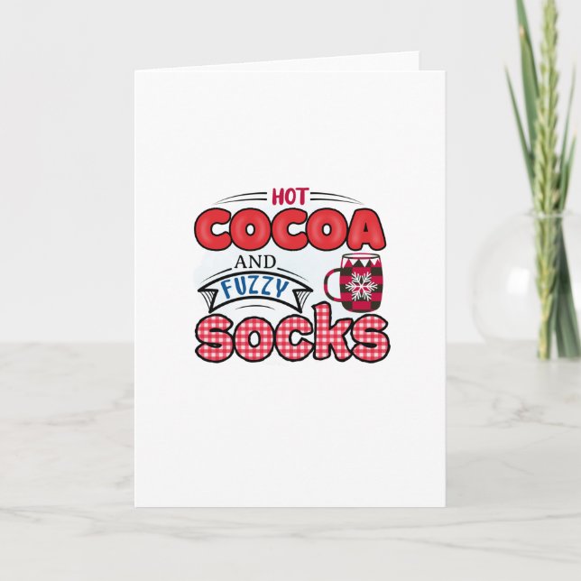 Hot Cocoa und Fuzzy Socks Karte (Vorderseite)