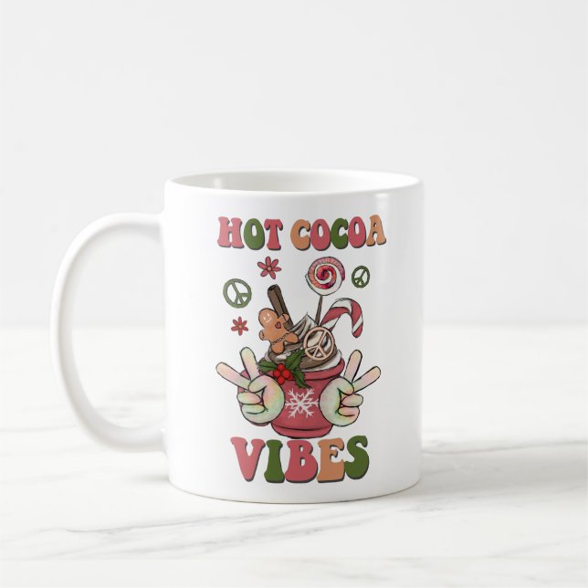 Hot Cocoa Vibes Heiße Schokolade Weihnachten Kaffeetasse (Links)