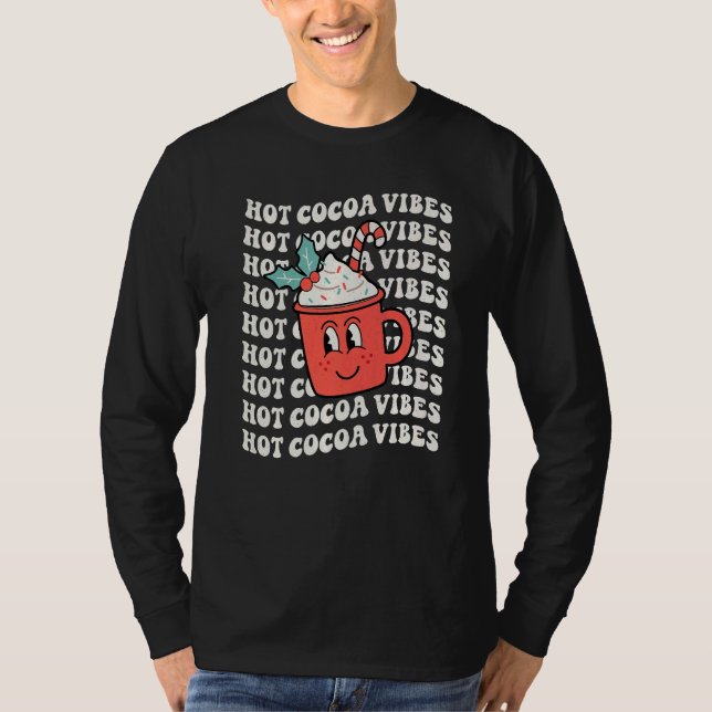 Hot Cocoa Vibes Retro Christmas Peppermint Hot Cho T-Shirt (Vorderseite)