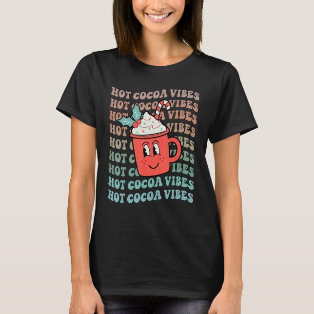 Hot Cocoa Vibes Retro Christmas Peppermint Hot Cho T-Shirt (Vorderseite)