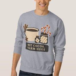 Hot Cocoa Warm Hugs (2) Retro Christmas Art Sweatshirt