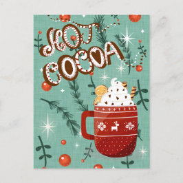 Hot Cocoa - Weihnachtsfeiertag Tasse Blau Feiertagspostkarte