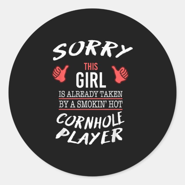 Hot Cornhole Player Funny Runder Aufkleber (Vorderseite)