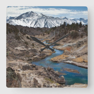 Hot Creek Gulch Quadratische Wanduhr