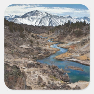 Hot Creek Gulch Quadratischer Aufkleber