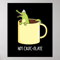 Hot Croc Colate Funny Crocodile Pun Dark BG