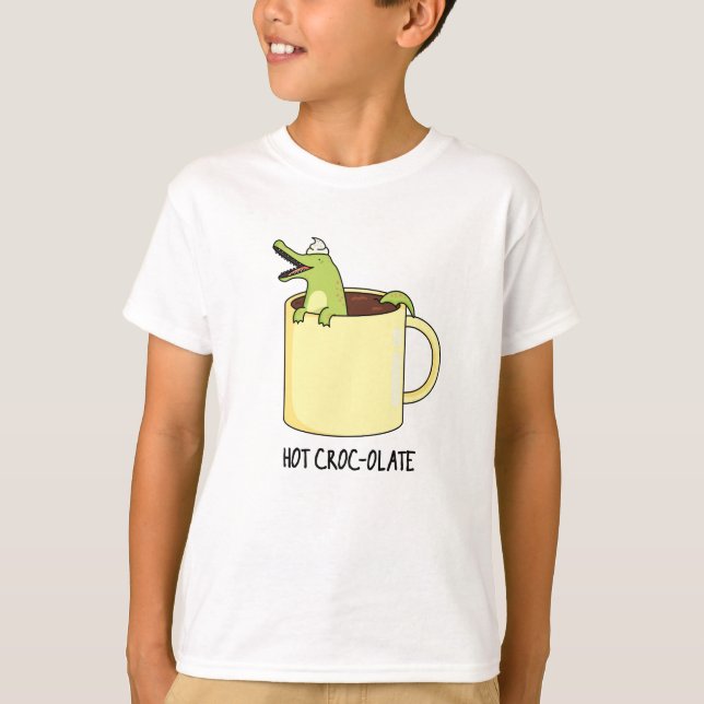 Hot Croc Colate Funny Crocodile Pun T-Shirt (Vorderseite)
