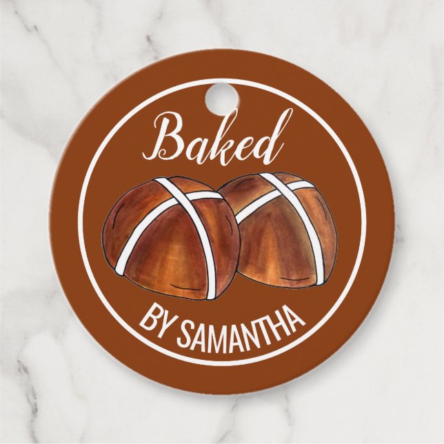 Hot Cross Buns Britische Backgebäck Geschenkanhänger (Vorderseite)