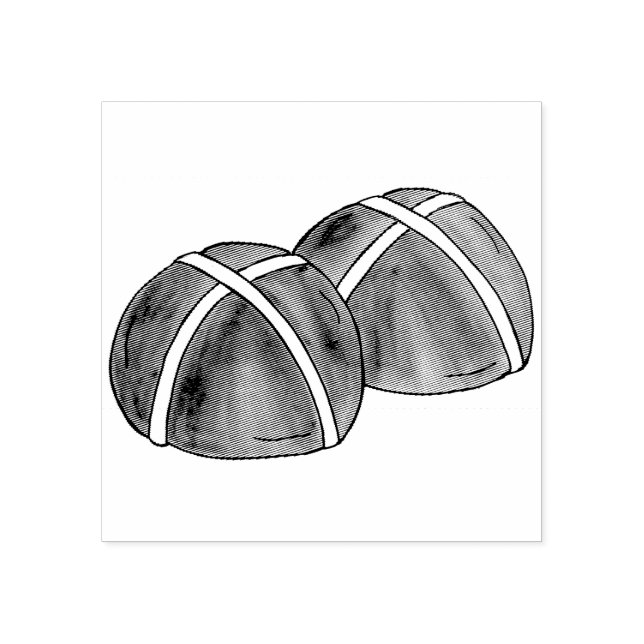 Hot Cross Buns Britische Backgebäck Gummistempel (Prägung)