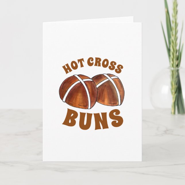 Hot Cross Buns Britische Lebensmittel Backen Oster Karte (Vorderseite)