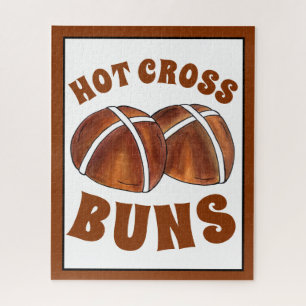 Hot Cross Buns Britische Lebensmittel Backen Oster Puzzle
