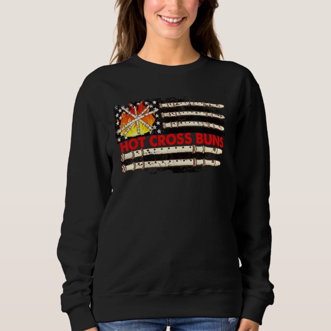 Hot Cross Buns Buns American Flag Sweatshirt (Vorderseite)