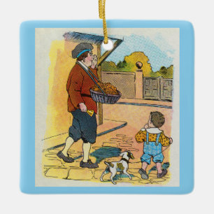 Hot-Cross-Buns, Mother Gans Kinderzimmer Rhyme Pic Keramikornament