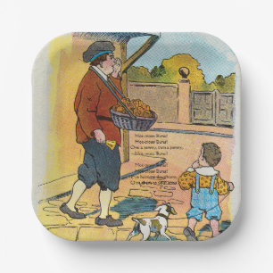 Hot-Cross-Buns, Mother Gans Kinderzimmer Rhyme Pic Pappteller