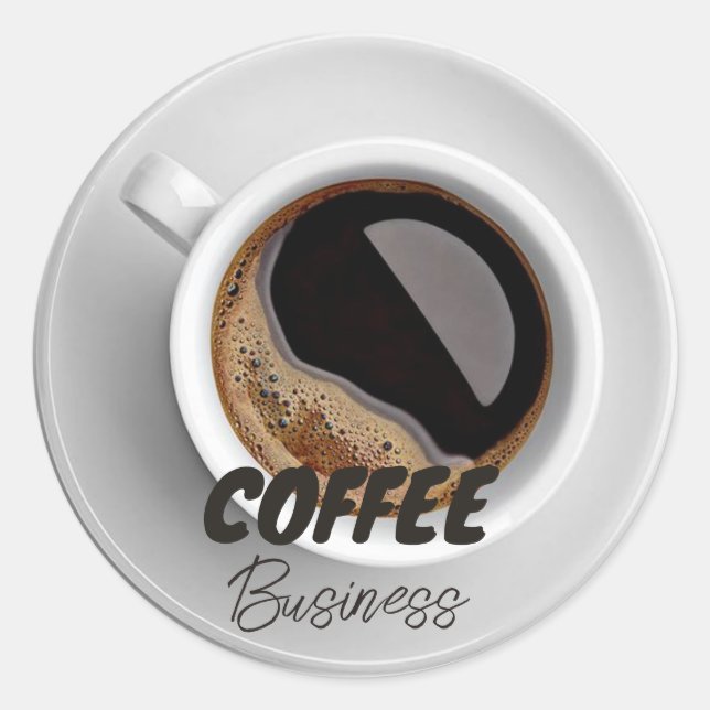 Hot-Cup-Café-Geschäft Runder Aufkleber (Vorderseite)