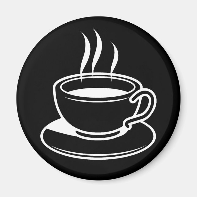 Hot Cup of Coffee - Schwarz Magnet (Vorne)