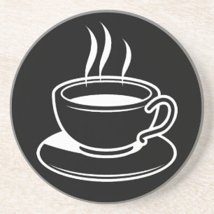 Hot Cup of Coffee - Schwarz Sandstein Untersetzer
