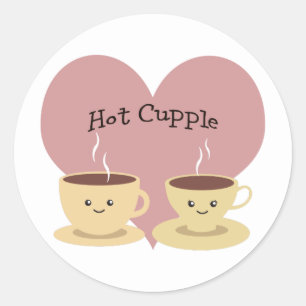 Hot Cupple! Runder Aufkleber