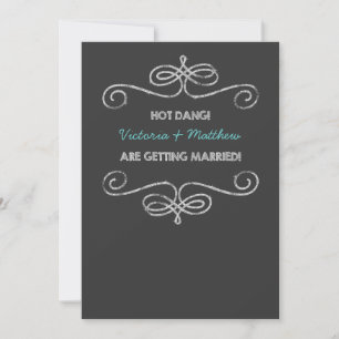 Hot Dang Vintag Chalkboard Wedding Einladung