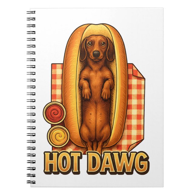 Hot Dawg Funny Dachshund Hot Dog Parody Cute Dog  Notizblock (Vorderseite)