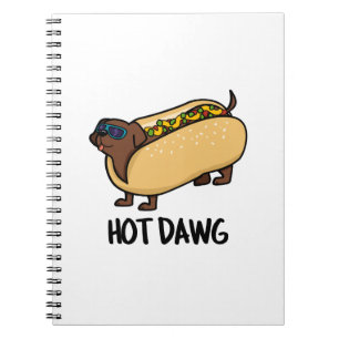 Hot Dawg Funny Hot Dog in einem Bun Puff Notizblock
