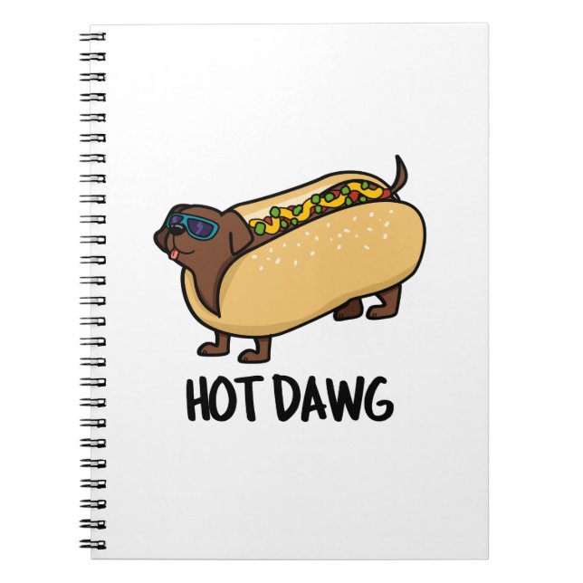 Hot Dawg Funny Hot Dog in einem Bun Puff Notizblock (Vorderseite)