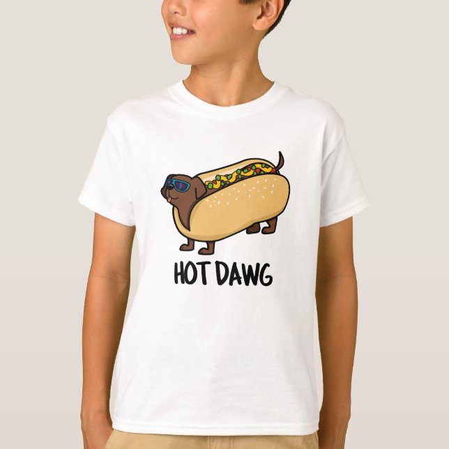 Hot Dawg Funny Hot Dog in einem Bun Puff T-Shirt (Vorderseite)