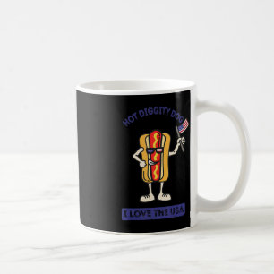 Hot Diggity Dog 4. Juli Patriotische GRILLEN Picni Kaffeetasse