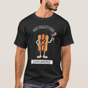 Hot Diggity Dog 4. Juli Patriotische GRILLEN Picni T-Shirt