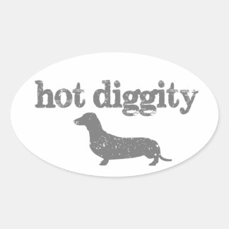 Hot Diggity Dog Decal Ovaler Aufkleber