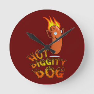 Hot Diggity Dog Wall Clock Runde Wanduhr