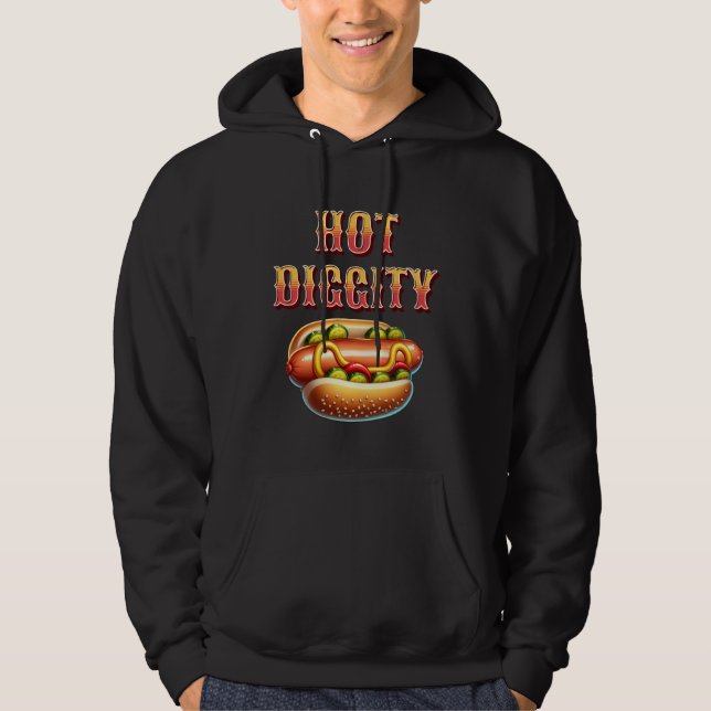 Hot Diggity | Retro Hot Dog Hoodie (Vorderseite)