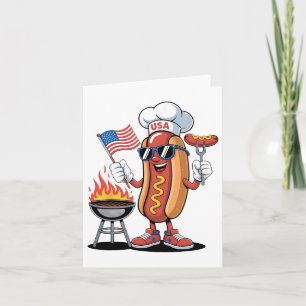 Hot Dog 4. Juli Funny Patriotic Grillen Hot Dog Us Karte