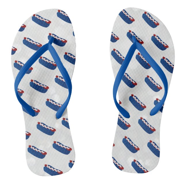 Hot Dog 4. Juli Glitter Flip Flops (Fußbett)