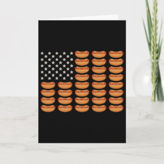 Hot Dog Amerikanische Flagge 4. Juli Patriotischer Karte