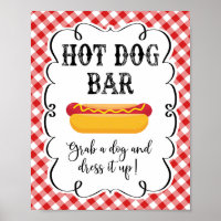 Hot Dog Bar Red Gingham I Do GRILLEN Poster