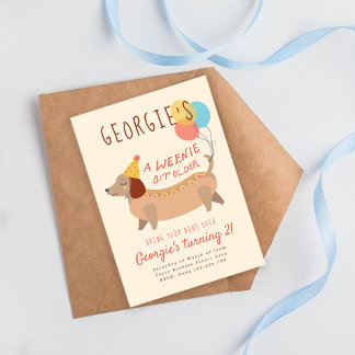 Hot Dog Birthday A Weenie Bit Older Party Einladung