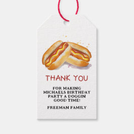 Hot Dog Birthday Party Fvor Tag - GRILLEN Cookout  Geschenkanhänger