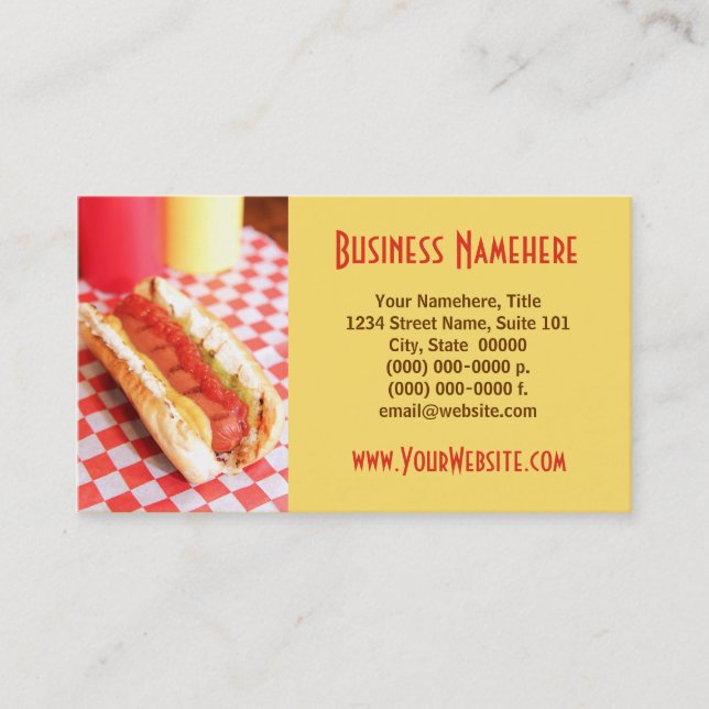 Hot Dog Business Cards Visitenkarte (Vorderseite)