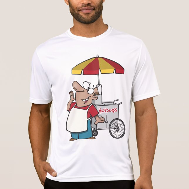 Hot Dog Cart Vendor Street Food Seller T-Shirt (Vorderseite)