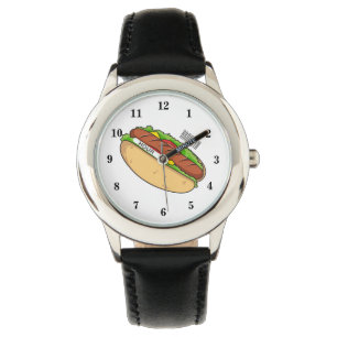 Hot Dog Cartoon Armbanduhr