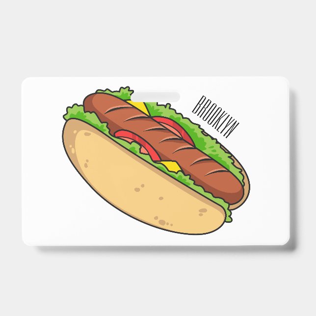 Hot Dog Cartoon Ausweis (Vorderseite)