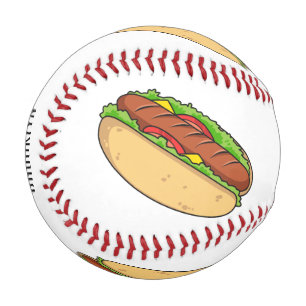Hot Dog Cartoon Baseball