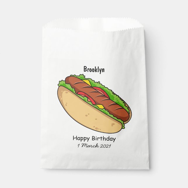 Hot Dog Cartoon Geschenktütchen (Vorderseite)