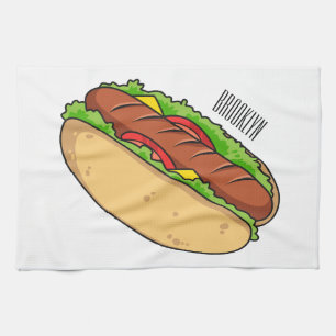 Hot Dog Cartoon Geschirrtuch