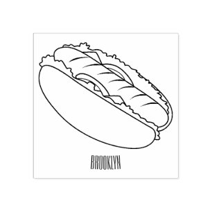 Hot Dog Cartoon Gummistempel