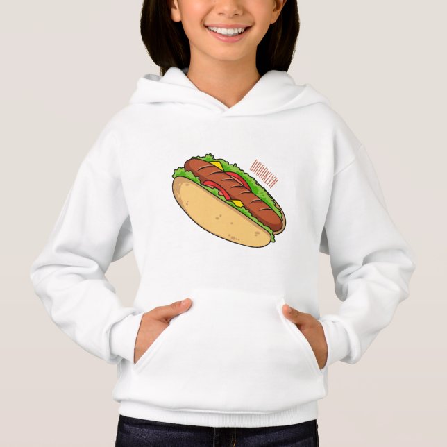 Hot Dog Cartoon Hoodie (Vorderseite)